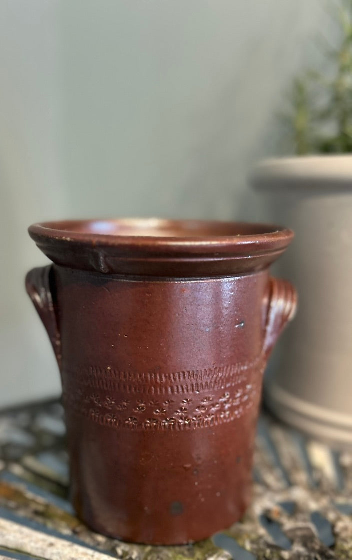 Small Vintage Salt Glaze Jar - Antique Vessel