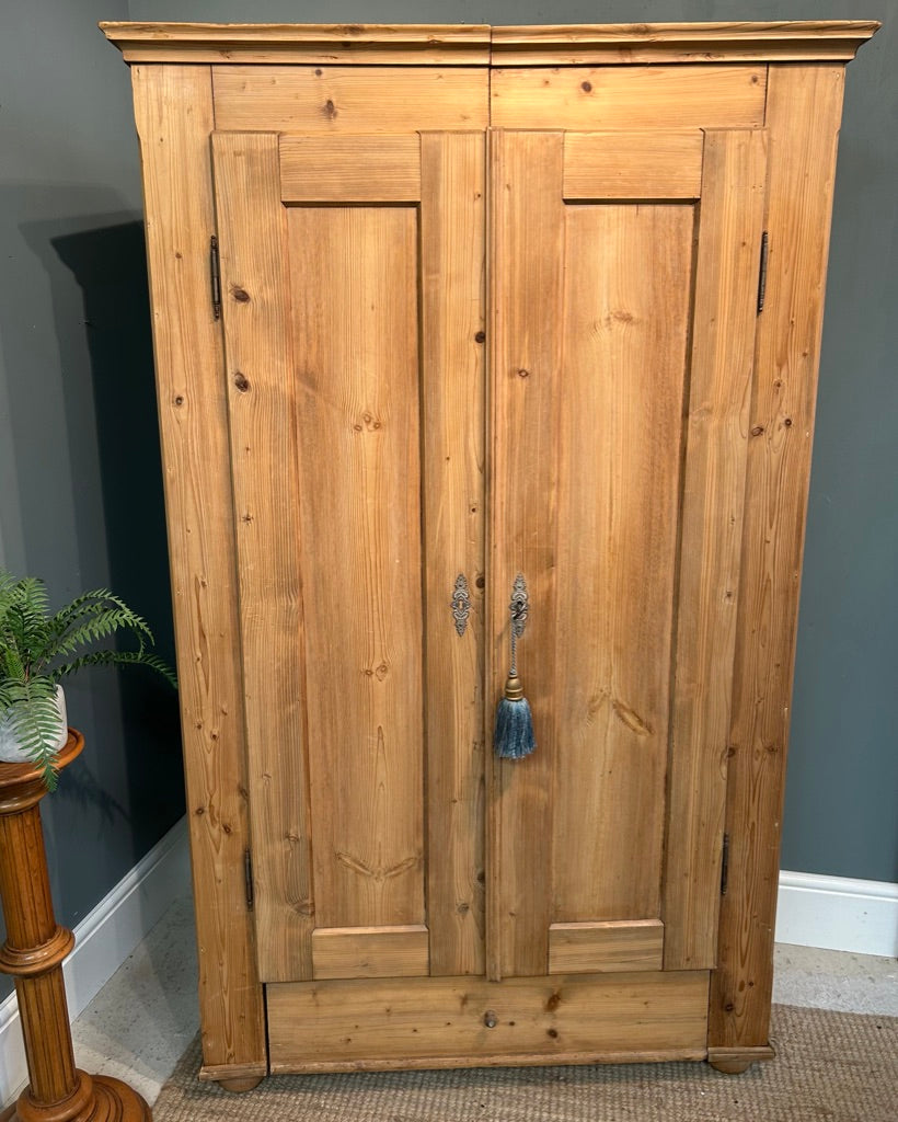 Antique Pine Wardrobe Armoire