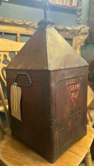 Rustic Vintage Motor Oil Pyramid Can Converted Lamp