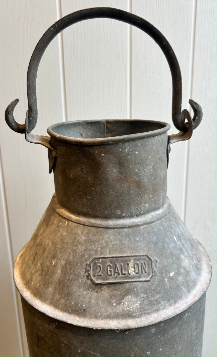 Galvanised Vintage 2 Gallon Small Milk Churn