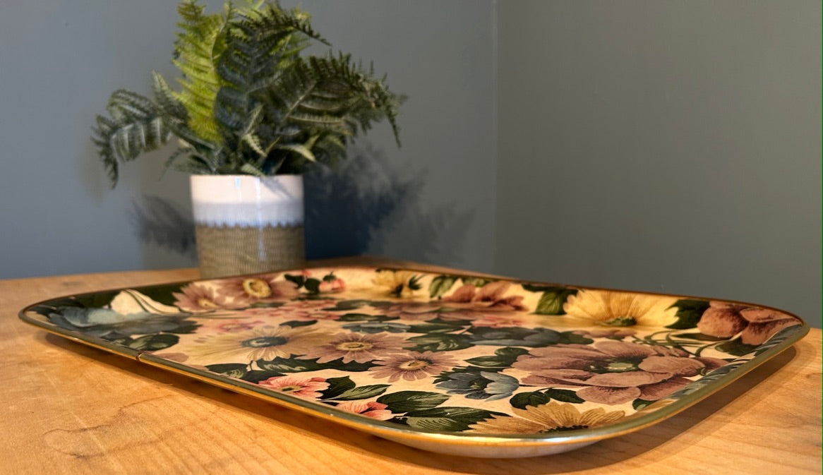 Vintage Floral Tray