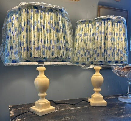 Pair of Vintage Alabaster Lamps