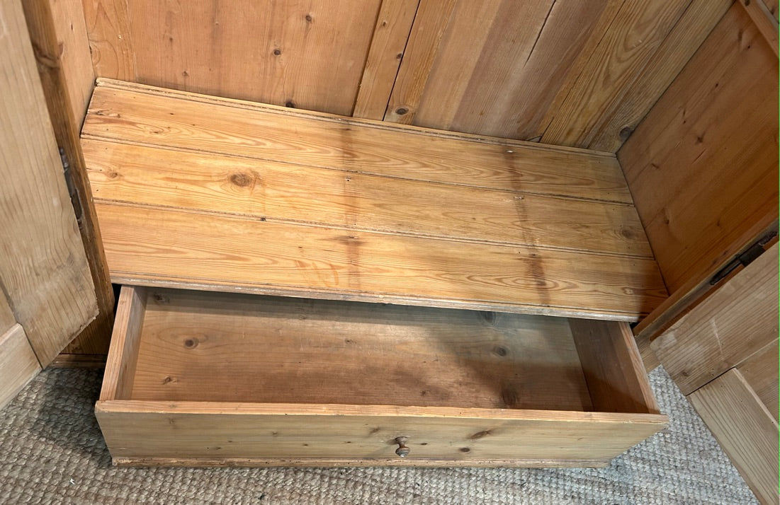 Antique Pine Wardrobe Armoire