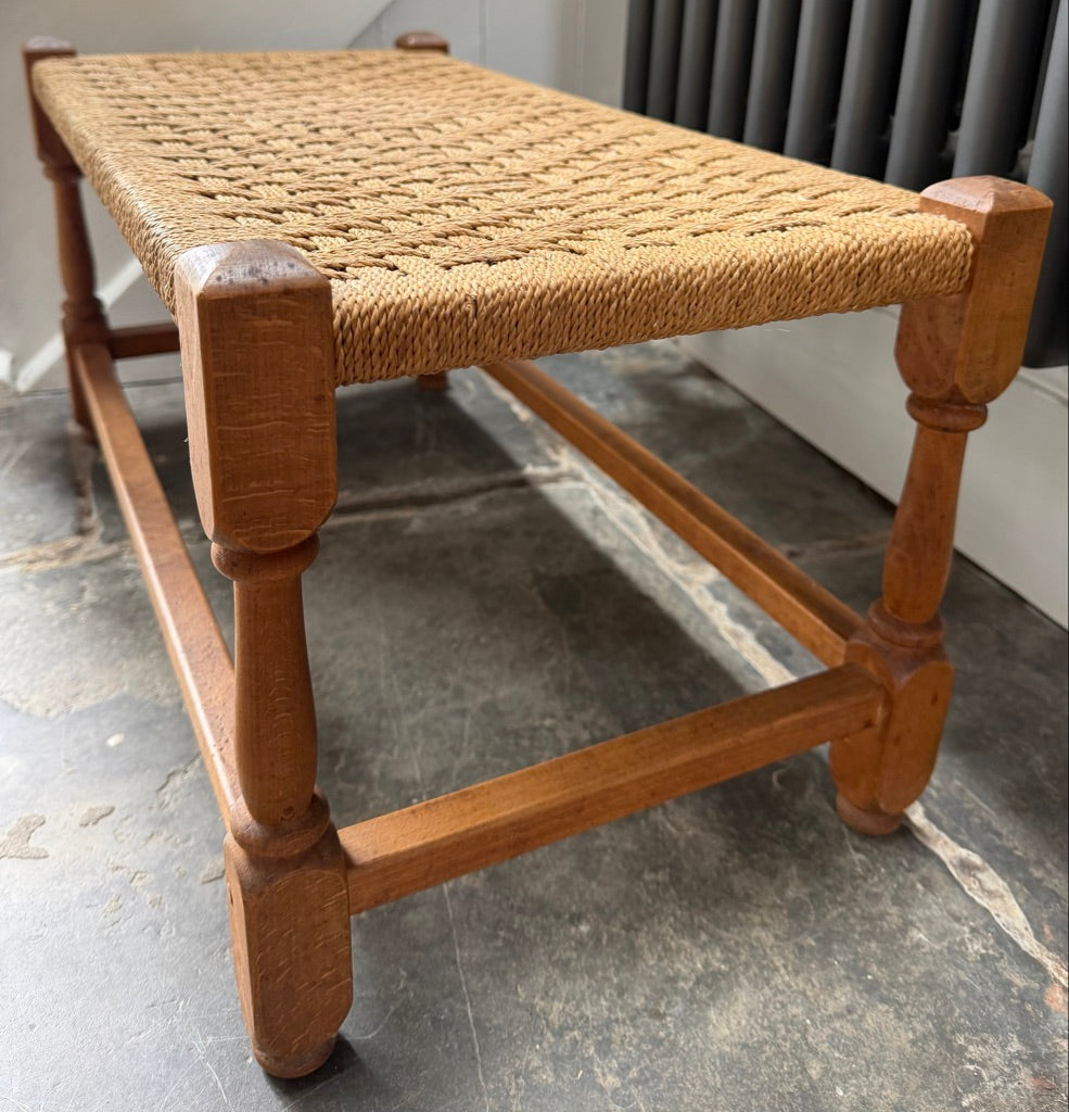 Double Vintage Woven Stool Bench