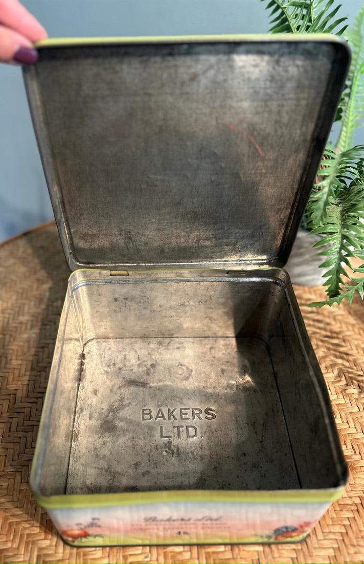 Vintage Floral Bakers Bro Tin