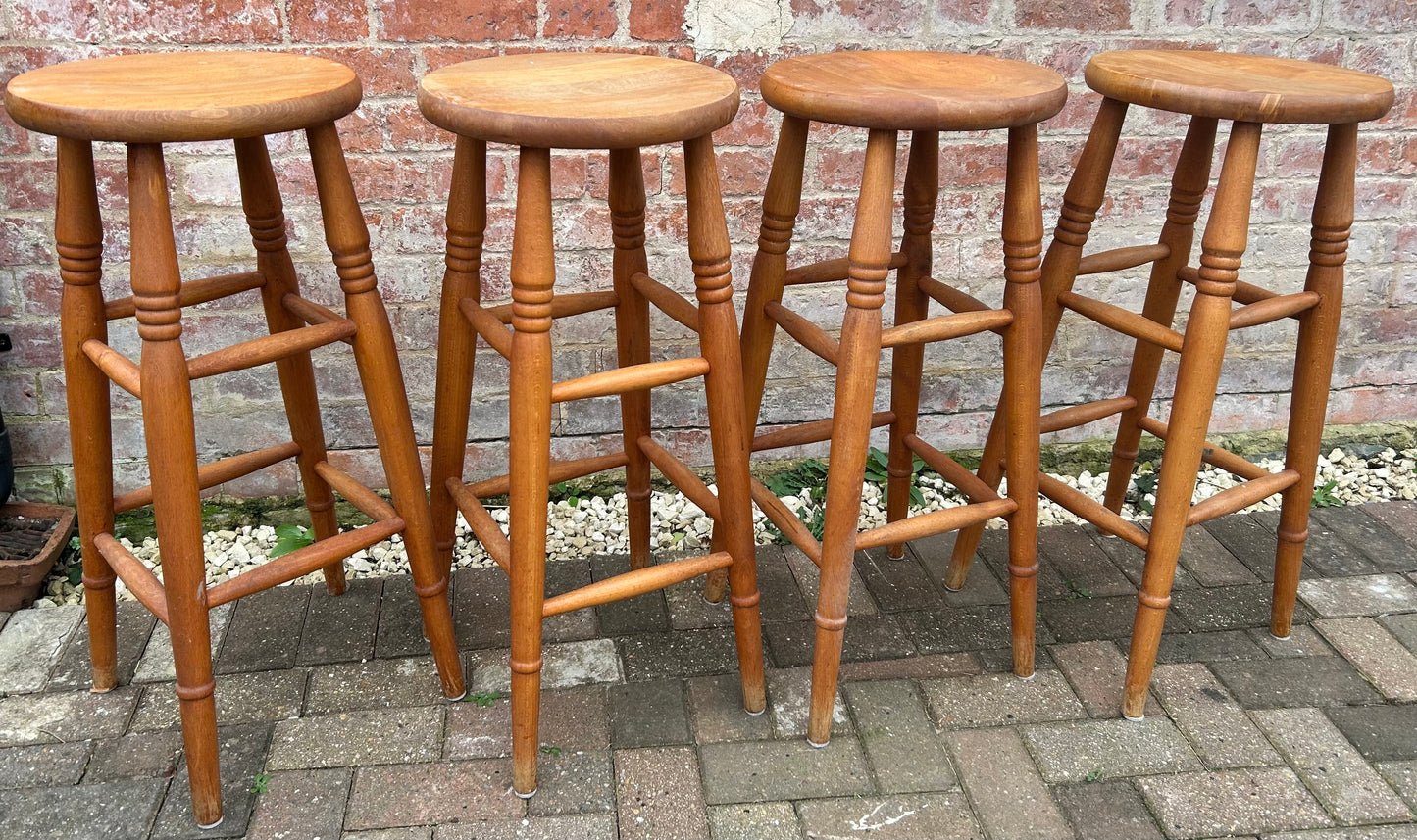 Set of 4 Pine Stools