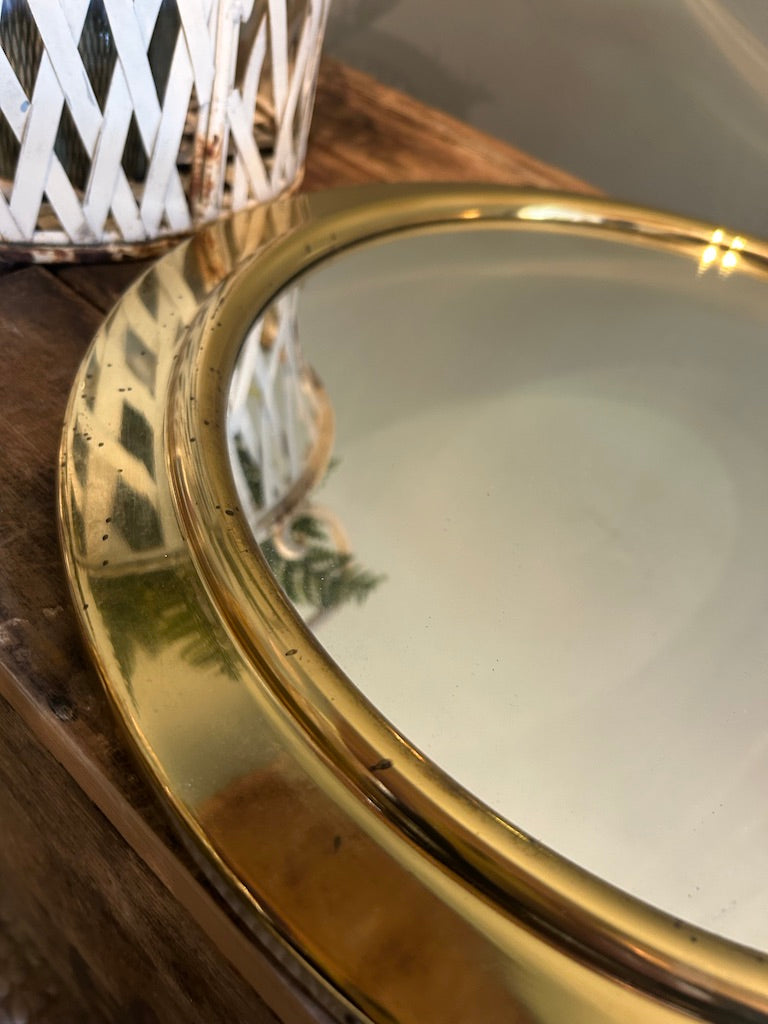 Vintage Brass Round Port Hole Mirror