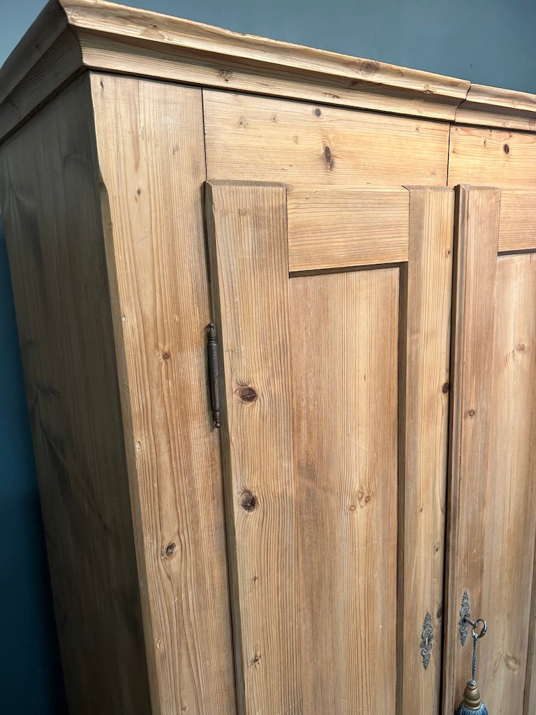Antique Pine Wardrobe Armoire