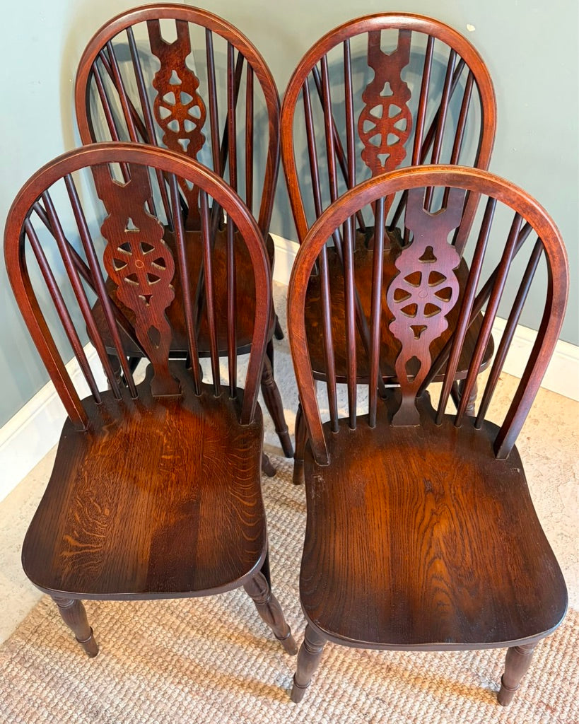 Set of 4 Vintage Wheelback Chairs