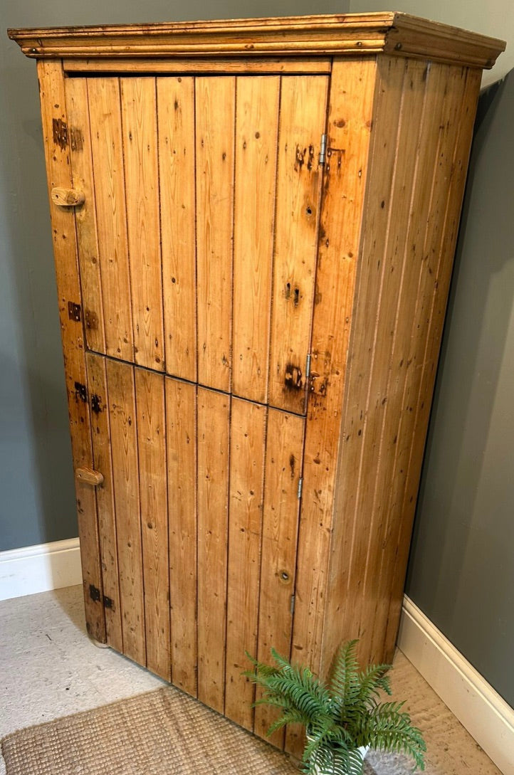 Antique Pine Timber Clad Larder Storage Cupboard