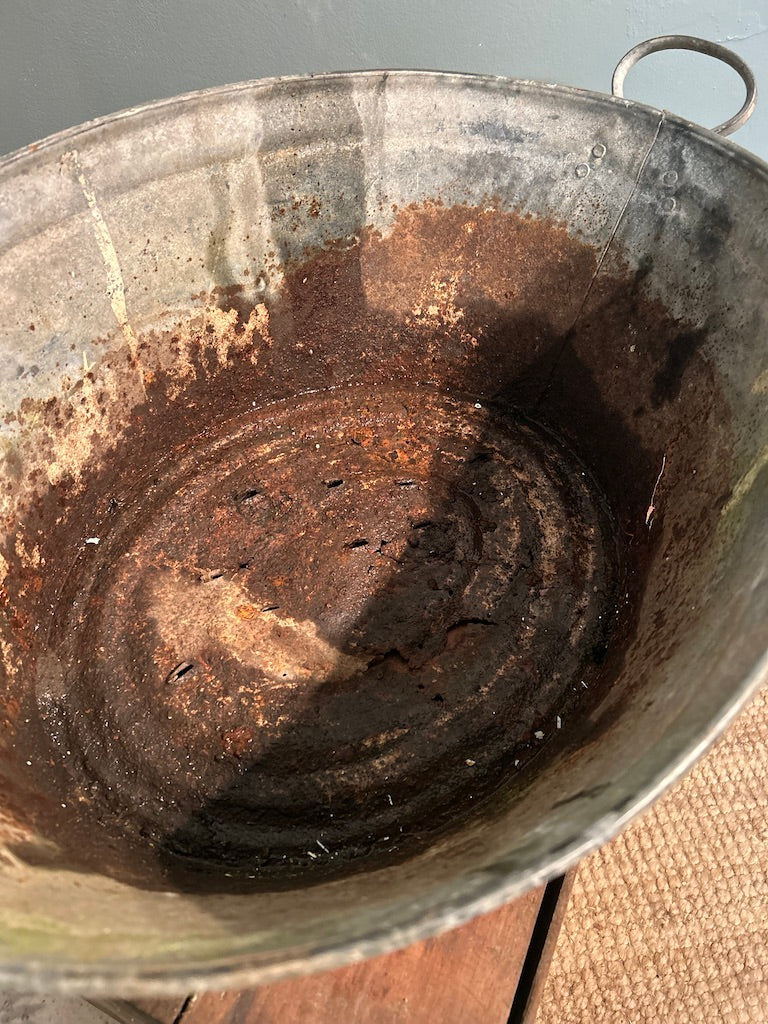 Vintage Small Galvanised Bath Tub - Great Planter