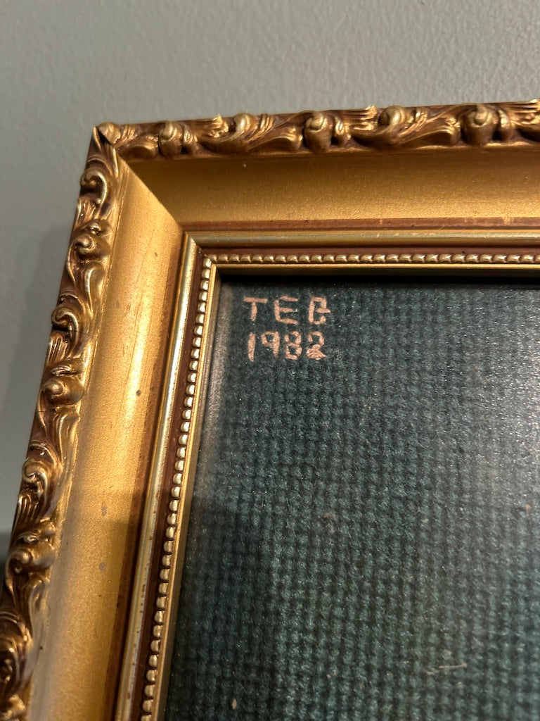 Vintage Framed Queen Elizabeth Tapestry
