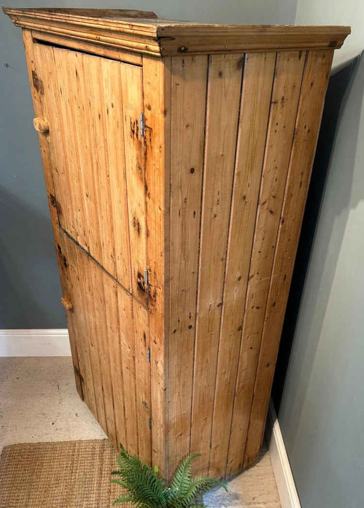 Antique Pine Timber Clad Larder Storage Cupboard
