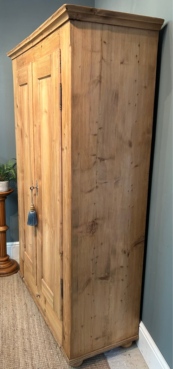 Antique Pine Wardrobe Armoire