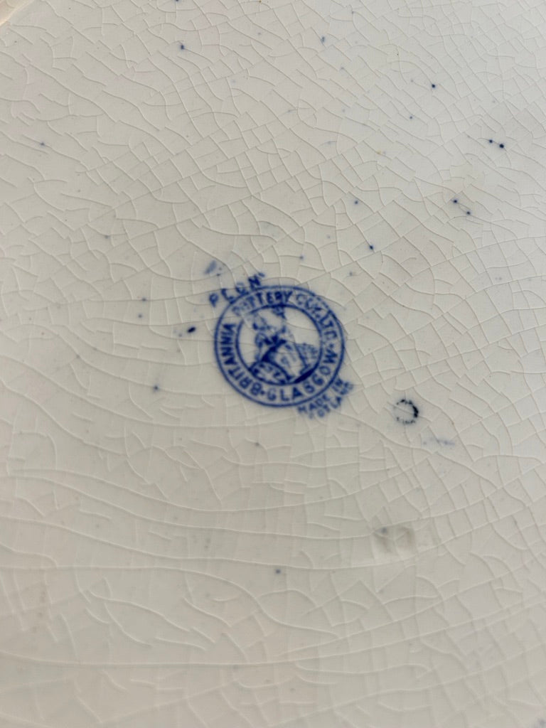 Pair of Vintage Oval Britannia Blue and White Plate Platters