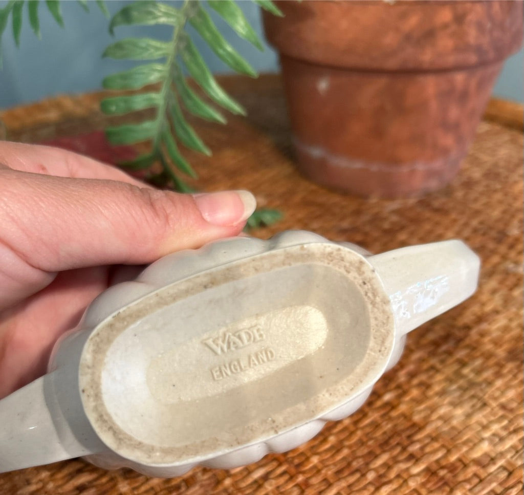 Small White Vintage Wade Pottery Mantel Vase - Posey Jardiniere - 1960's