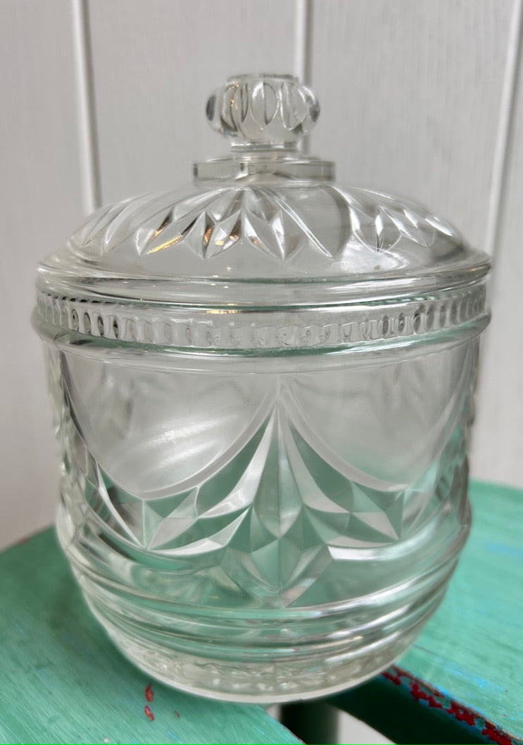 Vintage Glass Lidded Pot