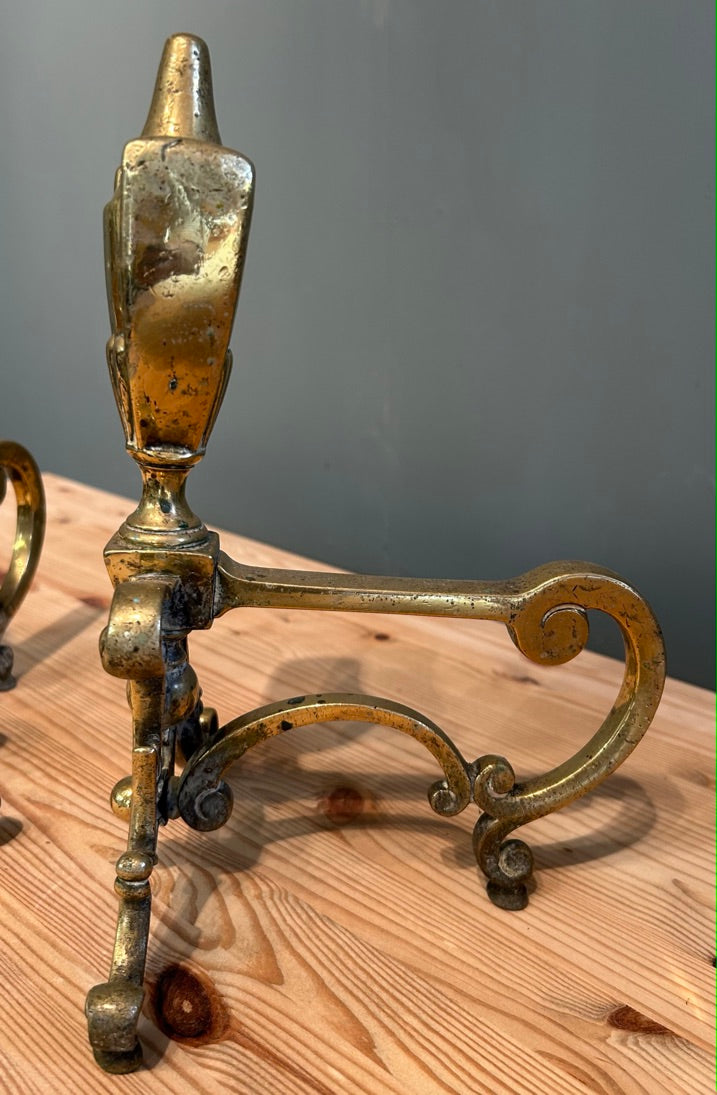 Vintage Brass Fire Dogs
