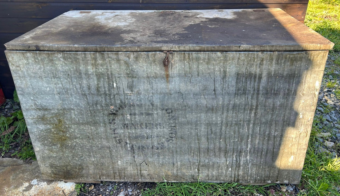 Large Vintage Reclaimed Galvanised Feed Bin