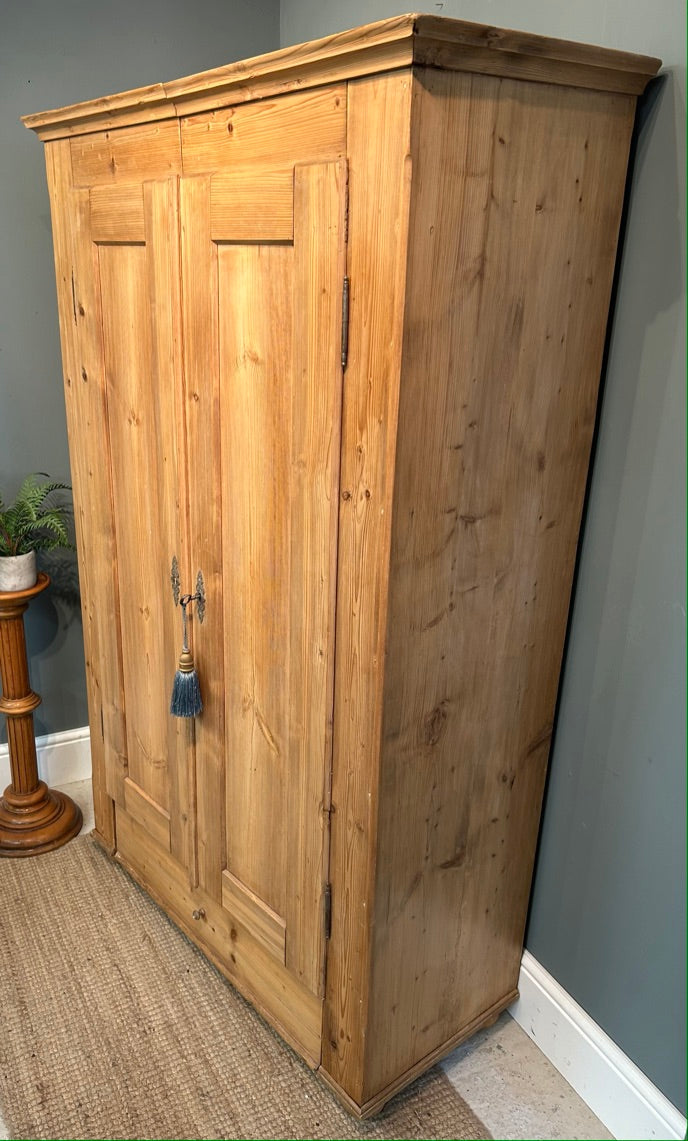 Antique Pine Wardrobe Armoire