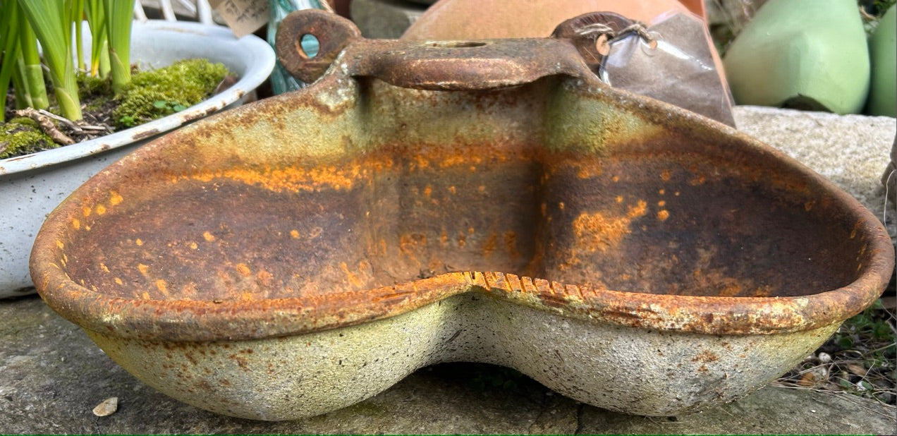 Vintage Reclaimed Agricultural Double Feeder / Planter