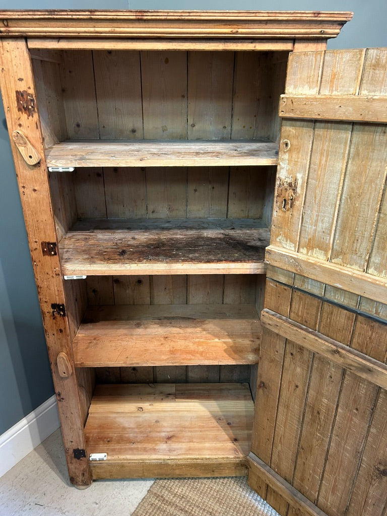 Antique Pine Timber Clad Larder Storage Cupboard
