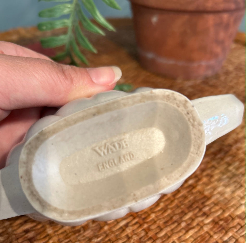 Small White Vintage Wade Pottery Mantel Vase - Posey Jardiniere - 1960's