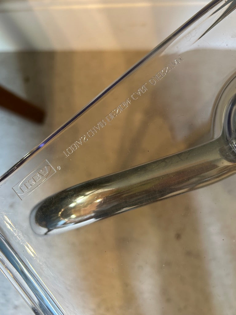 Very stylish Ikea Tobias Clear and Chrome Chairs - Set of six