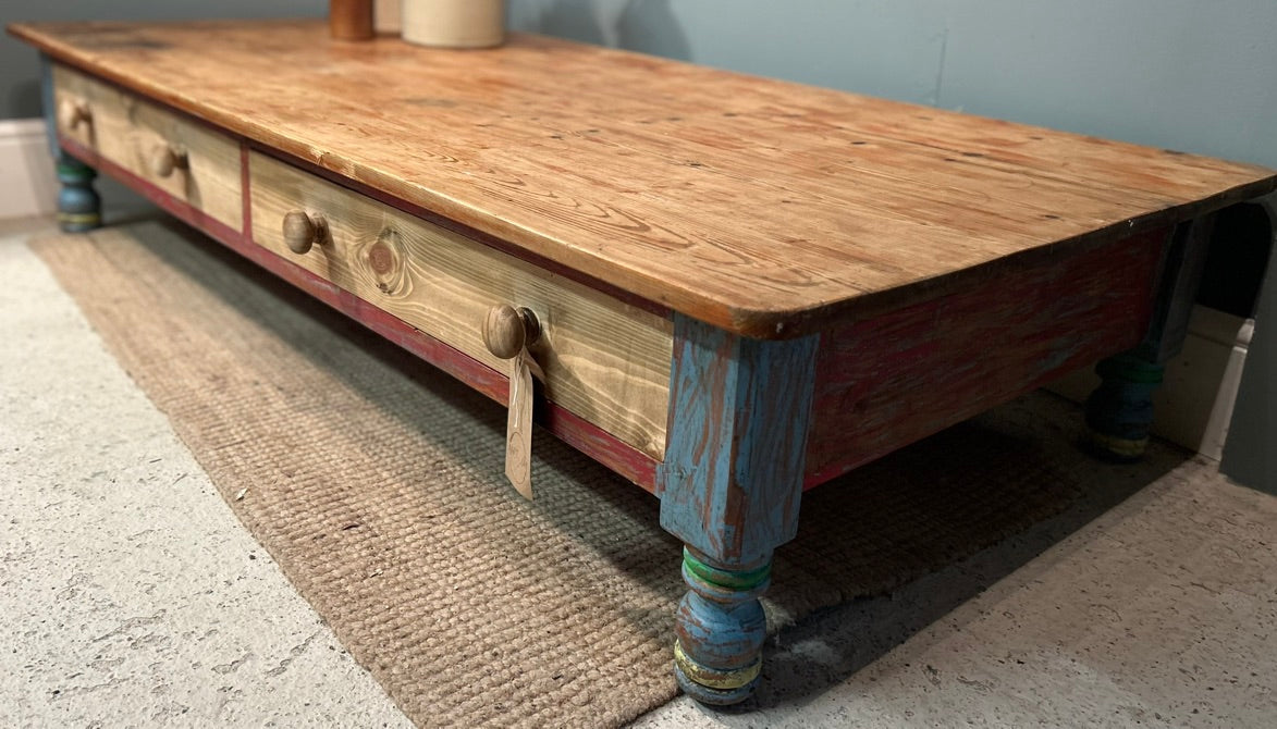 Rustic Large Painted Coffee Table