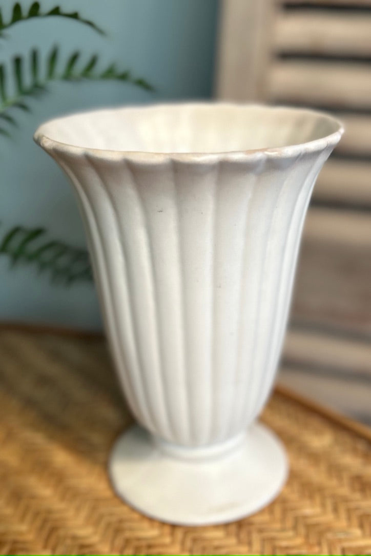 Vintage Dartmouth Pottery White Mantel Vase