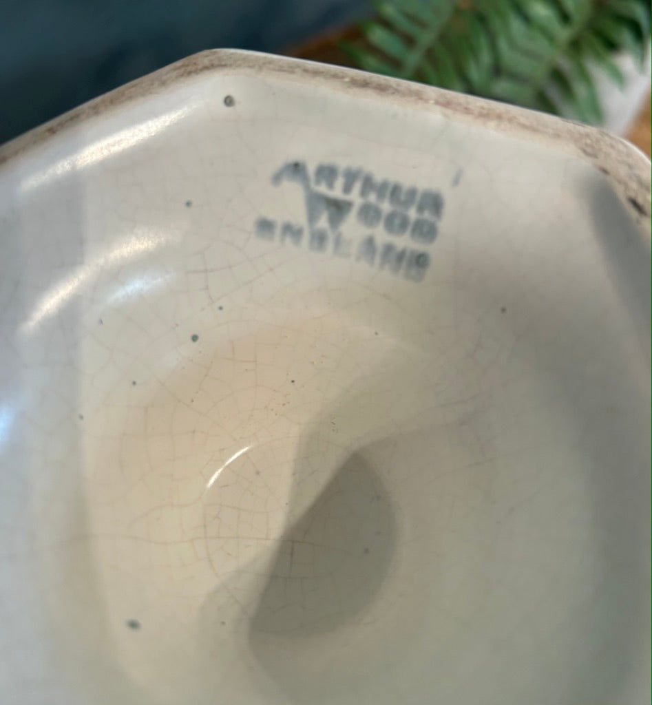 Vintage Arthur Wood Pottery White Mantel Vase