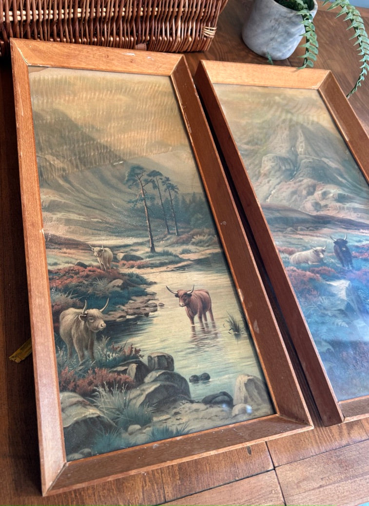 Pair of Vintage Highland Cow