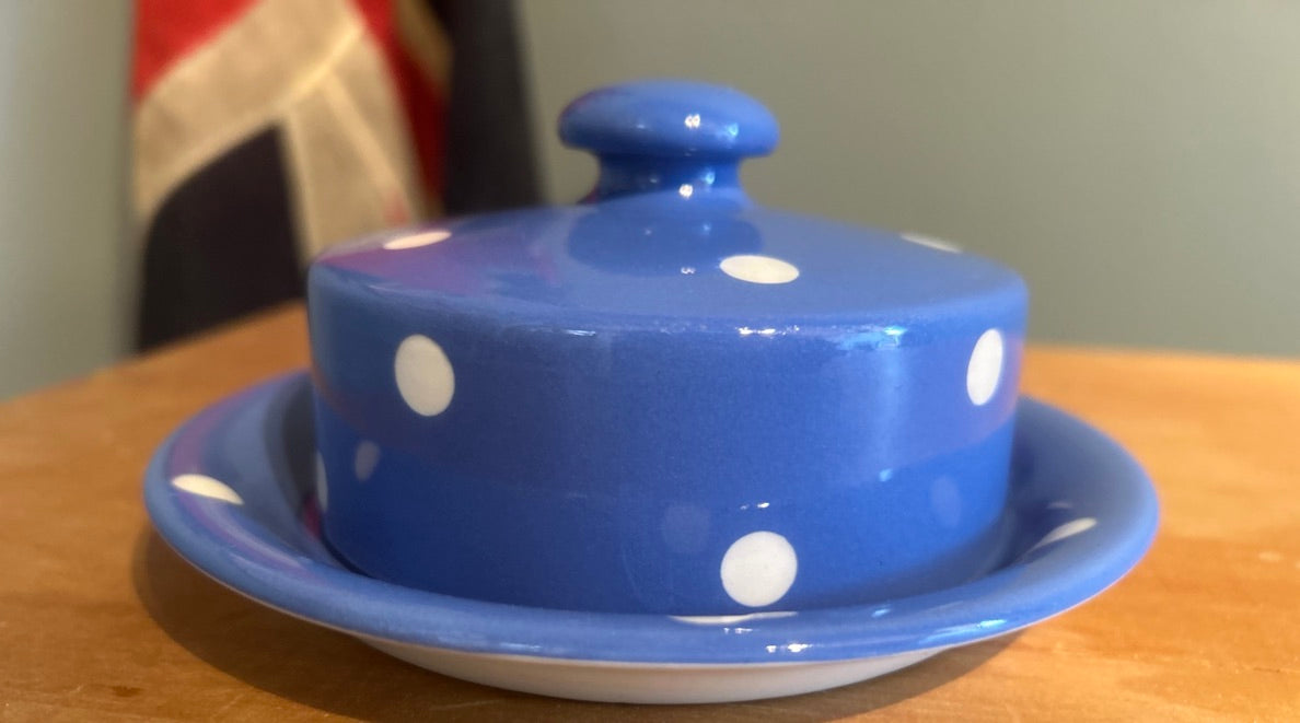 Vintage Cornishware Domino Butter Dish