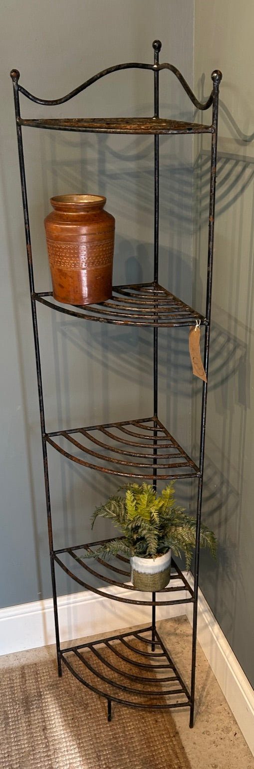 Vintage Cast Iron Heavy Corner Shelving - Plant stand