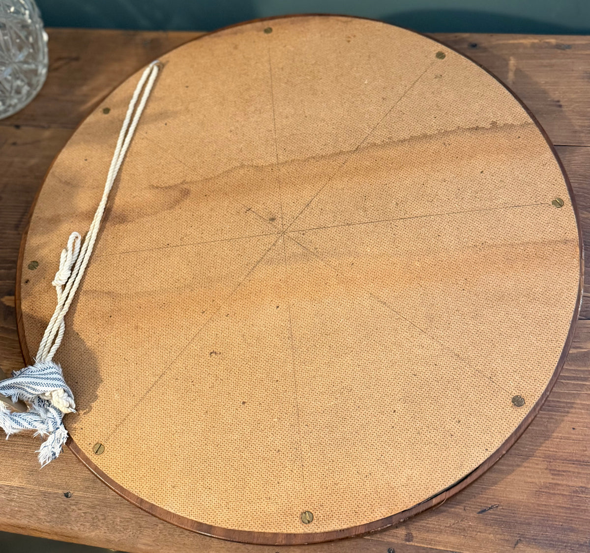 Vintage Round Framed Floral Tapestry