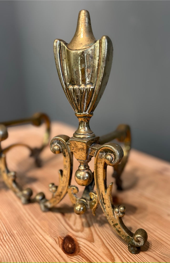 Vintage Brass Fire Dogs