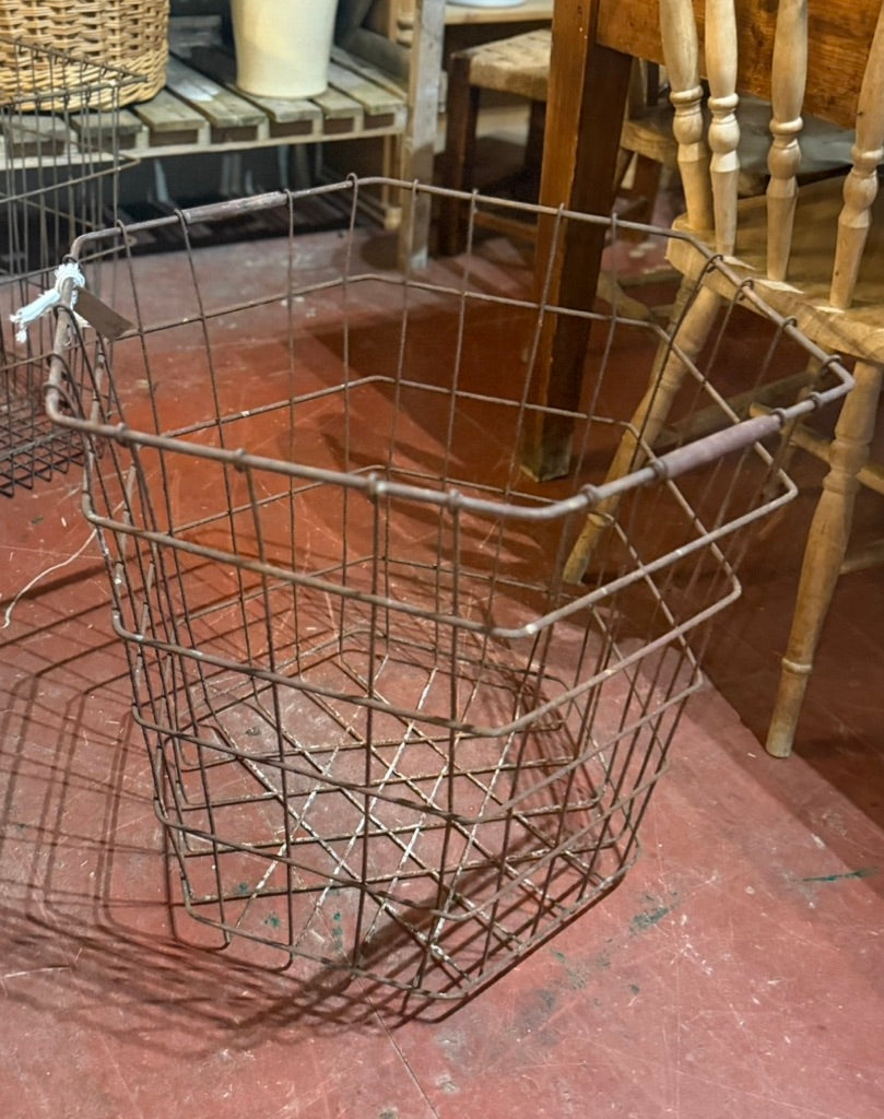 Hexagon Rustic Vintage Wire Basket