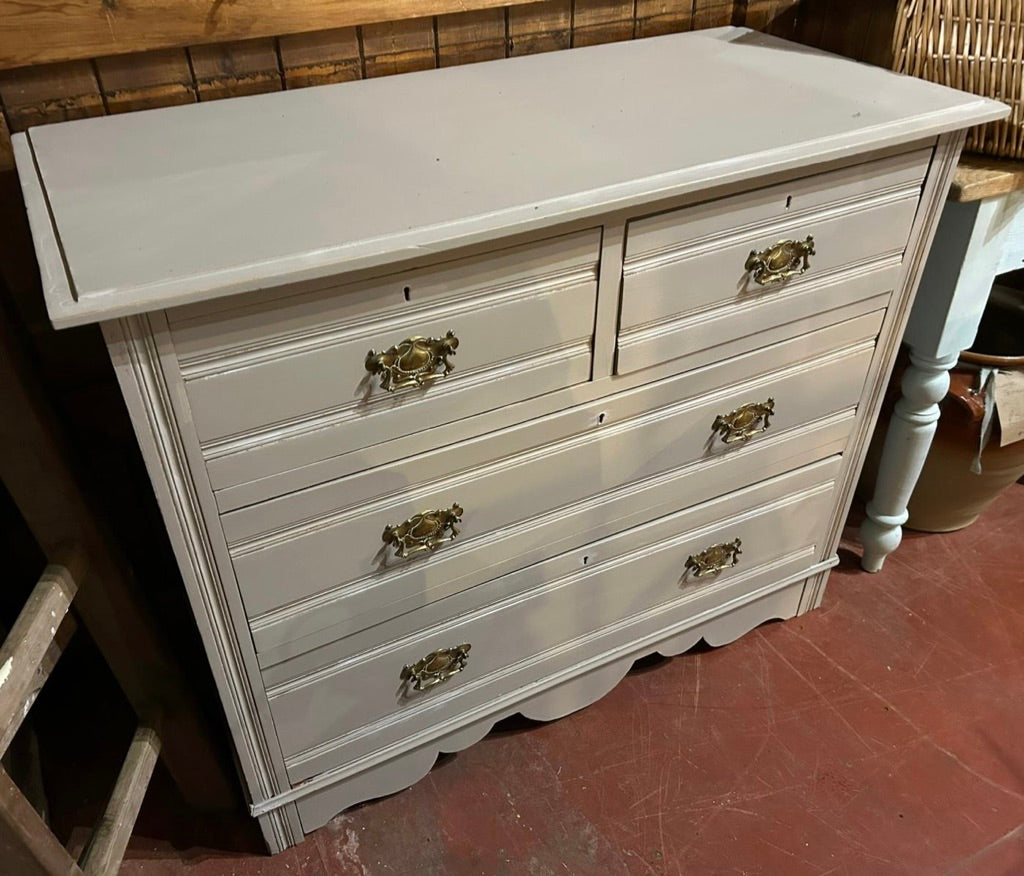 Vintage Painted Distressed Chest of Drawers - Frenchic Salt of the Earth