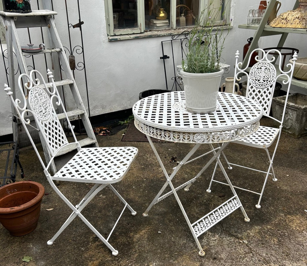 Vintage White Garden Bistro Set