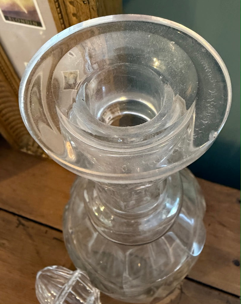 Vintage Cut Glass Decanter with Stopper *i