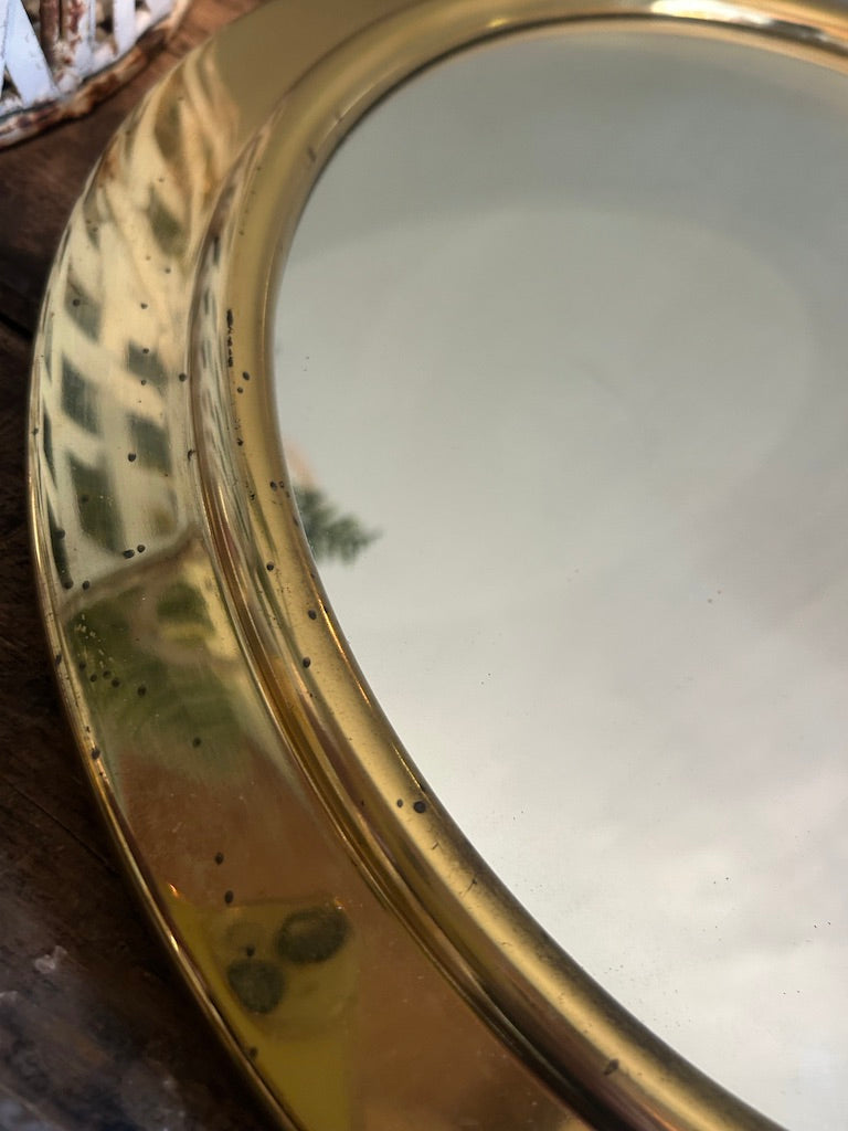 Vintage Brass Round Port Hole Mirror