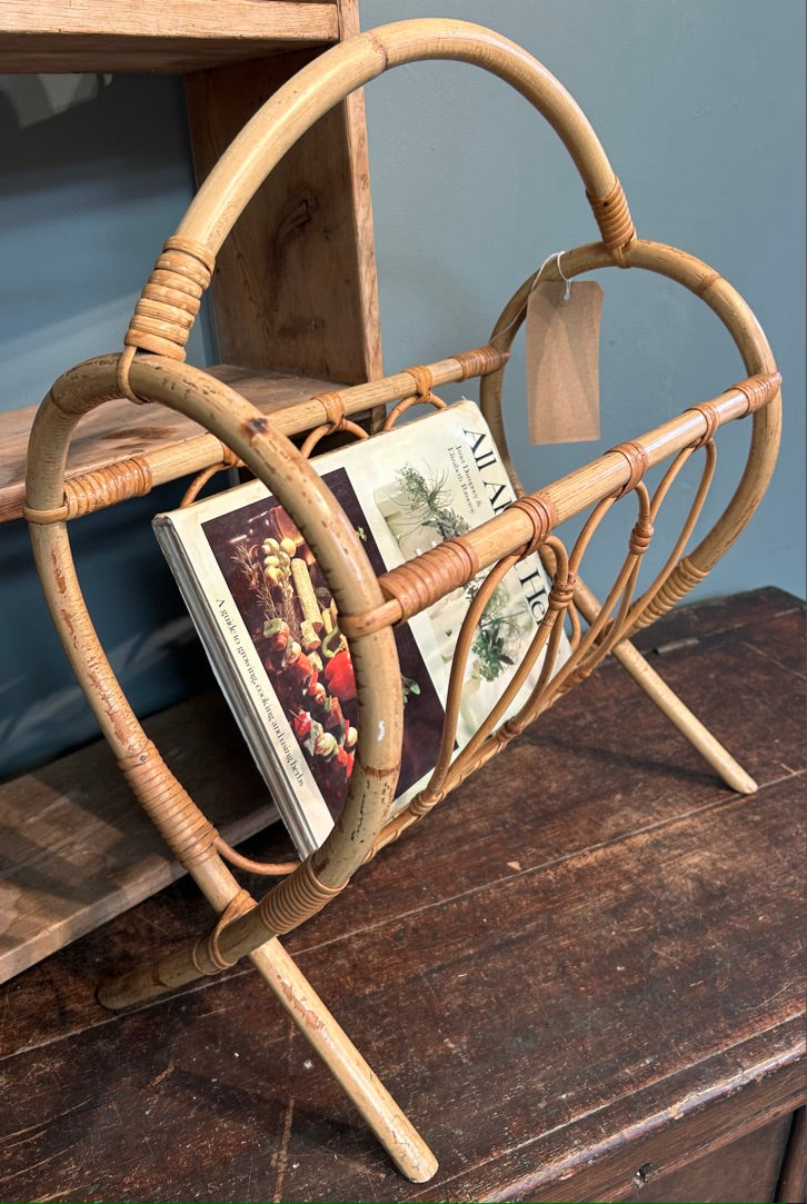 Vintage Wicker Magazine Rack