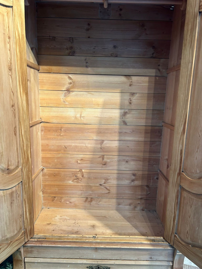 Antique Pine Wardrobe Armoire