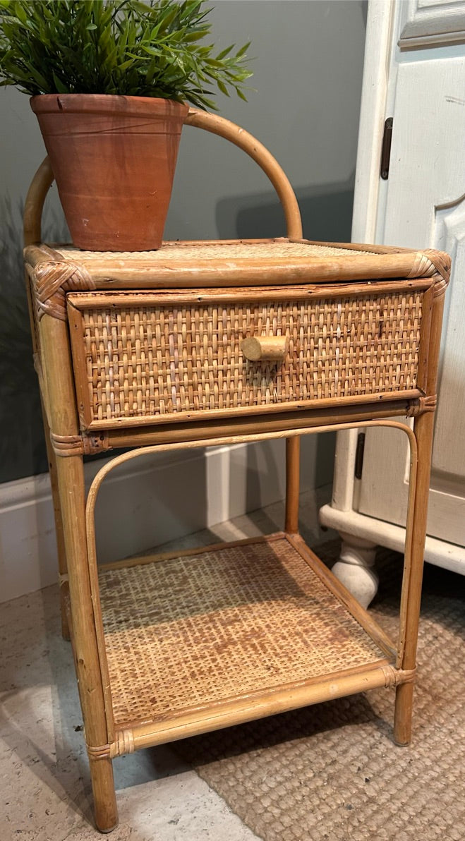 Vintage Bamboo Bedside Table