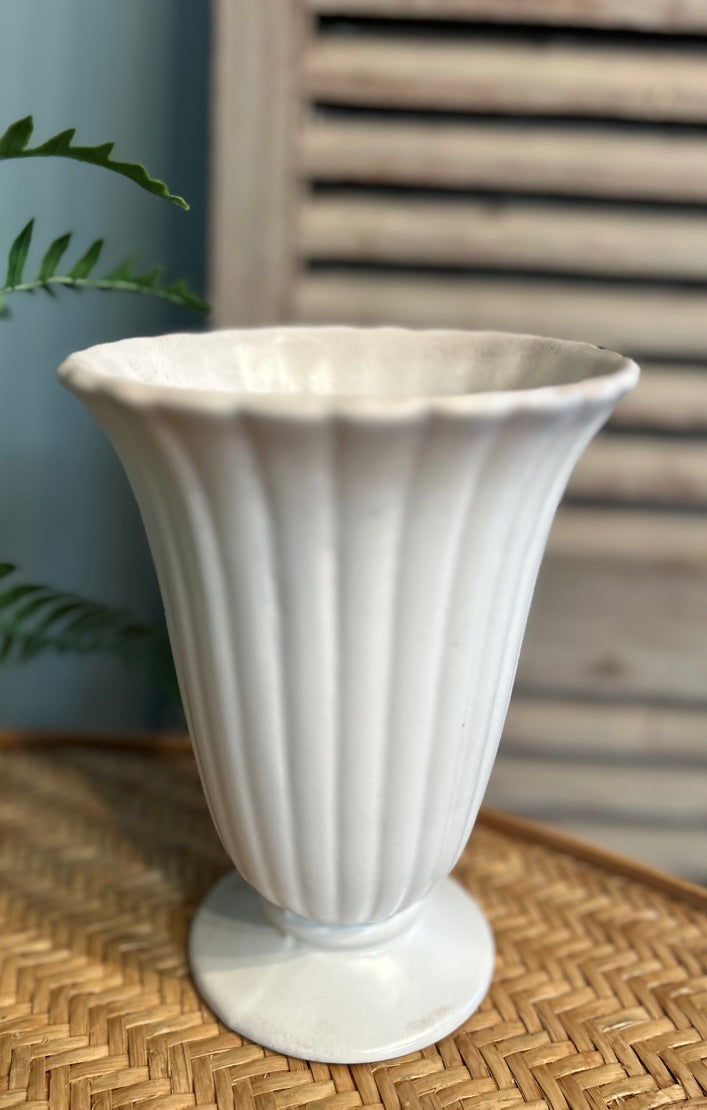 Vintage Dartmouth Pottery White Mantel Vase