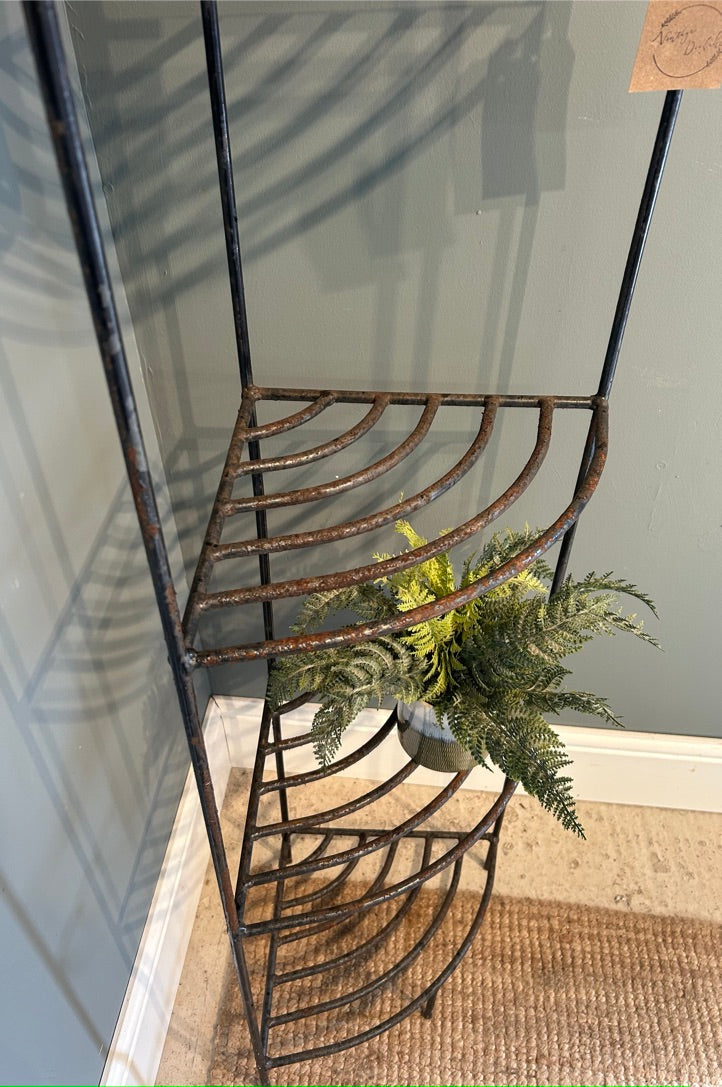Vintage Cast Iron Heavy Corner Shelving - Plant stand
