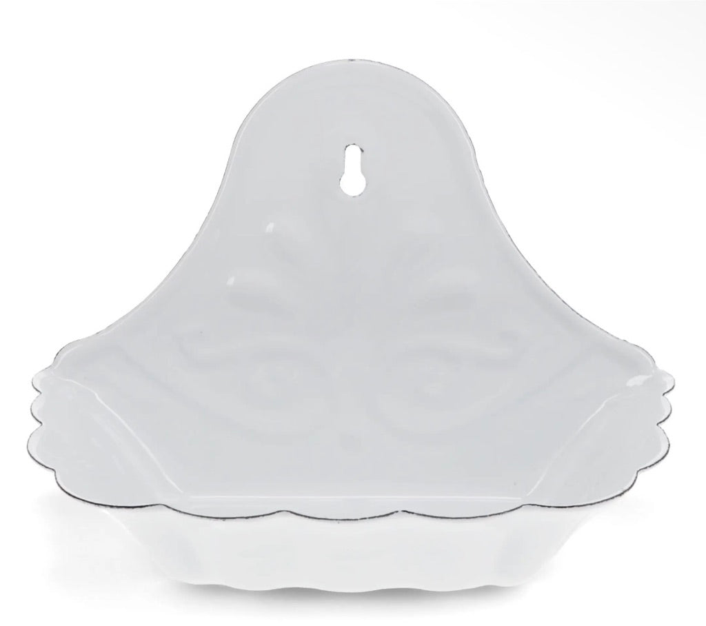 Vintage Style Enamel Wall mountable Soap Dish - Distressed Shabby White