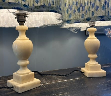 Pair of Vintage Alabaster Lamps