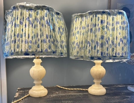 Pair of Vintage Alabaster Lamps