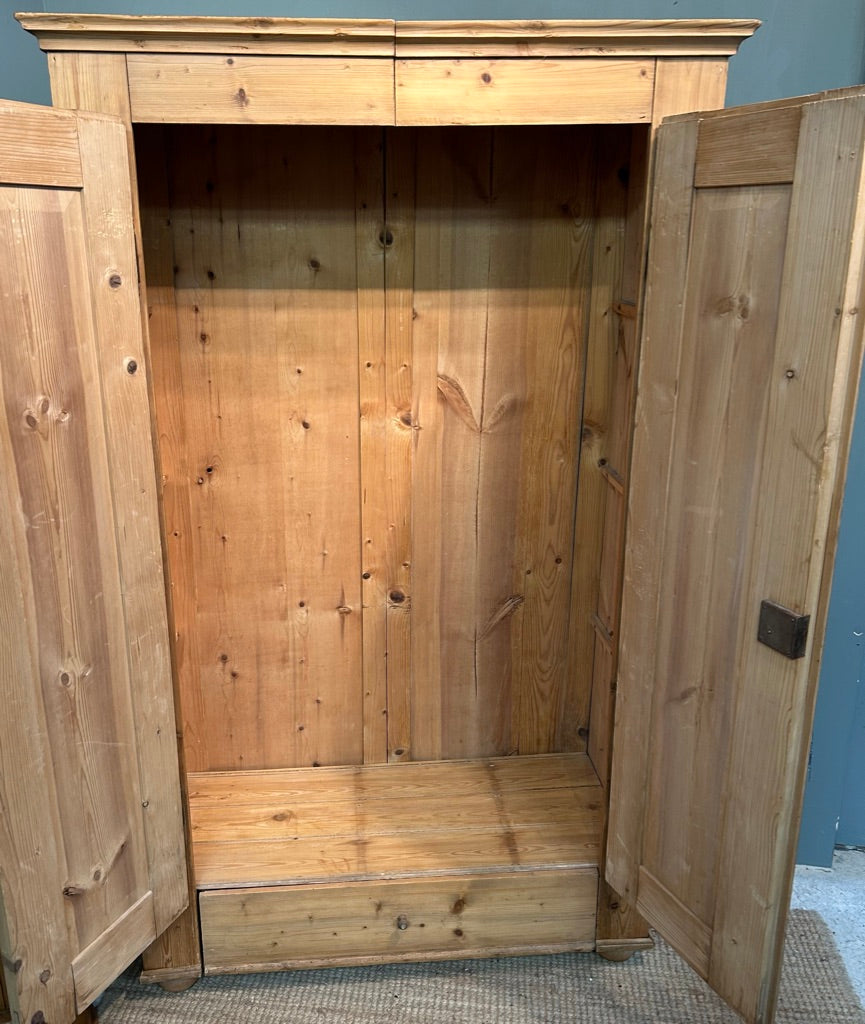 Antique Pine Wardrobe Armoire